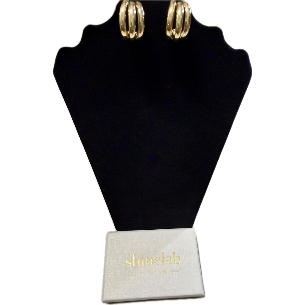 Gold Tone Triple Hoop Earrings Womens Jewelry Classic Stylish‎